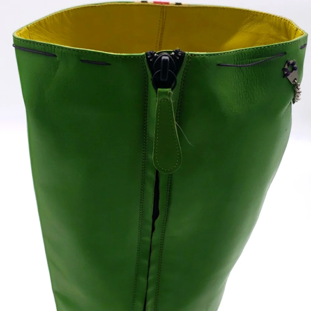 GIUSEPPE ZANOTTI SIZE 40 COLOR GREEN AND YELLOW 100% AUTHENTIC & ITS USED ITEM - Picture 8 of 11